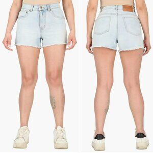 NWT New $250 Cavalli Class Frayed Hem Denim Shorts Size 27''